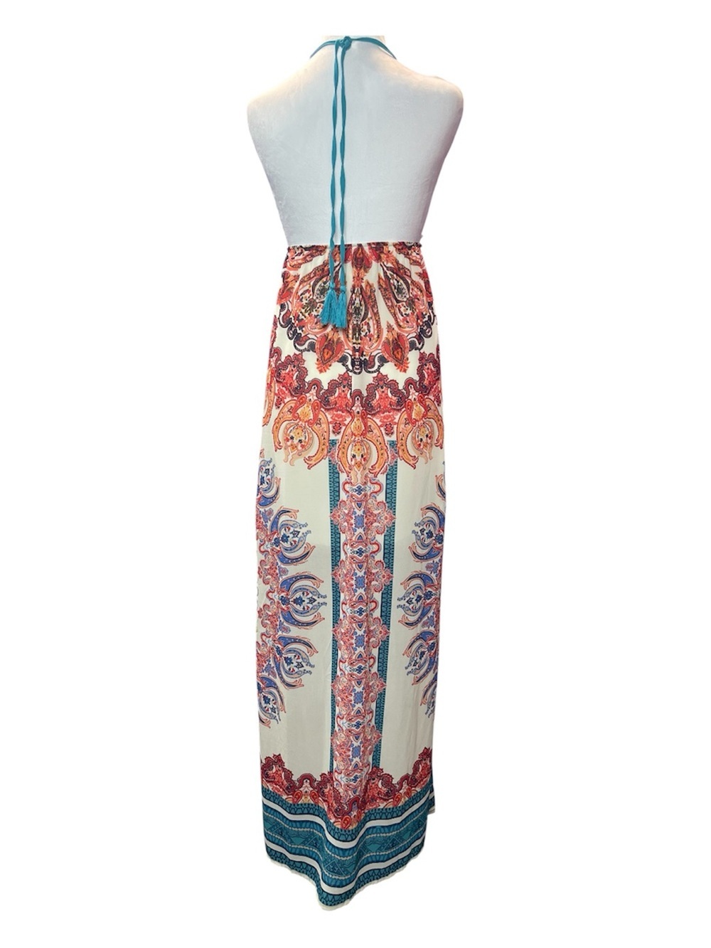 Flying Tomato Teal, Red & White Boho Maxi Dress - Picture 8 of 12